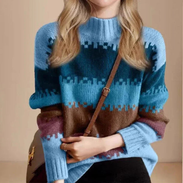 Riley | Thick Striped High-Neck Knit Sweater Bianca Australia