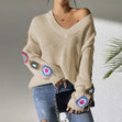 Alba | Printed V-Neck Office Sweater Bianca Australia