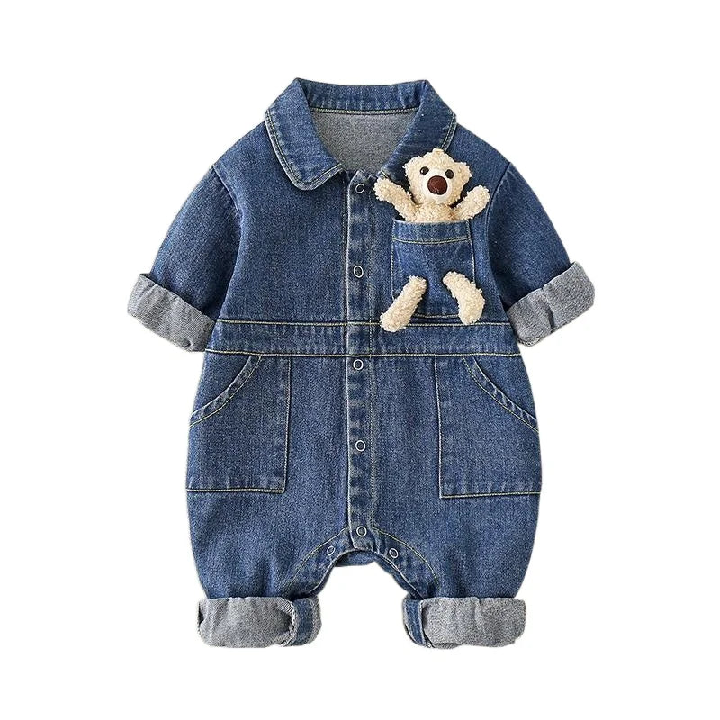 Bear Pocket Denim Romper - Bianca Australia