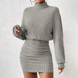 Léana | Knit A-Line Lantern Sleeve Dress Bianca Australia