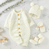 Newborn Knit Ensemble – 4Pcs Warm & Unisex - Bianca Australia