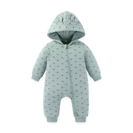 Solid Baby Hooded Romper – Warm & Zipped Style Bianca Australia