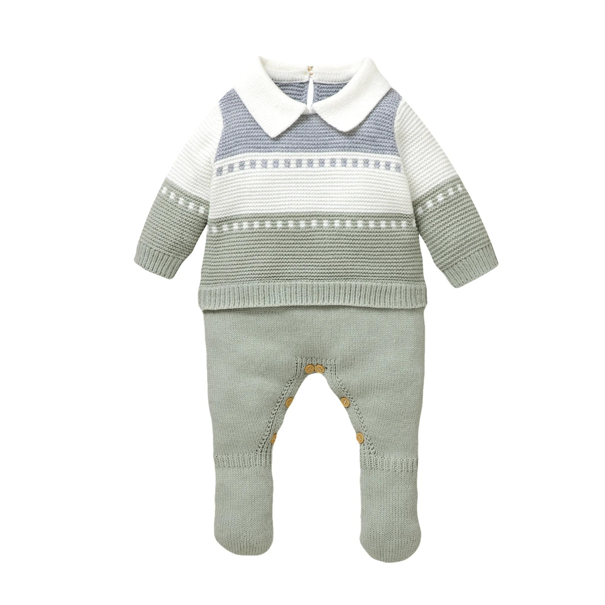 Striped Knit Baby Romper – Cosy Autumn Style - Bianca Australia