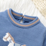 Blue Knit Baby Romper – Cosy & Unisex Style Bianca Australia