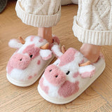 Cow Print Plush Slippers Bianca Australia