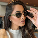 Trendy Oval Metal Sunglasses Workoutry
