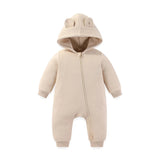 Solid Baby Hooded Romper – Warm & Zipped Style Bianca Australia