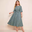 Sage Check Maxi Dress