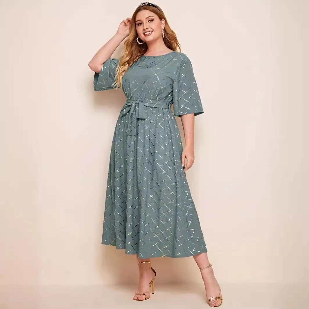 Sage Check Maxi Dress 1
