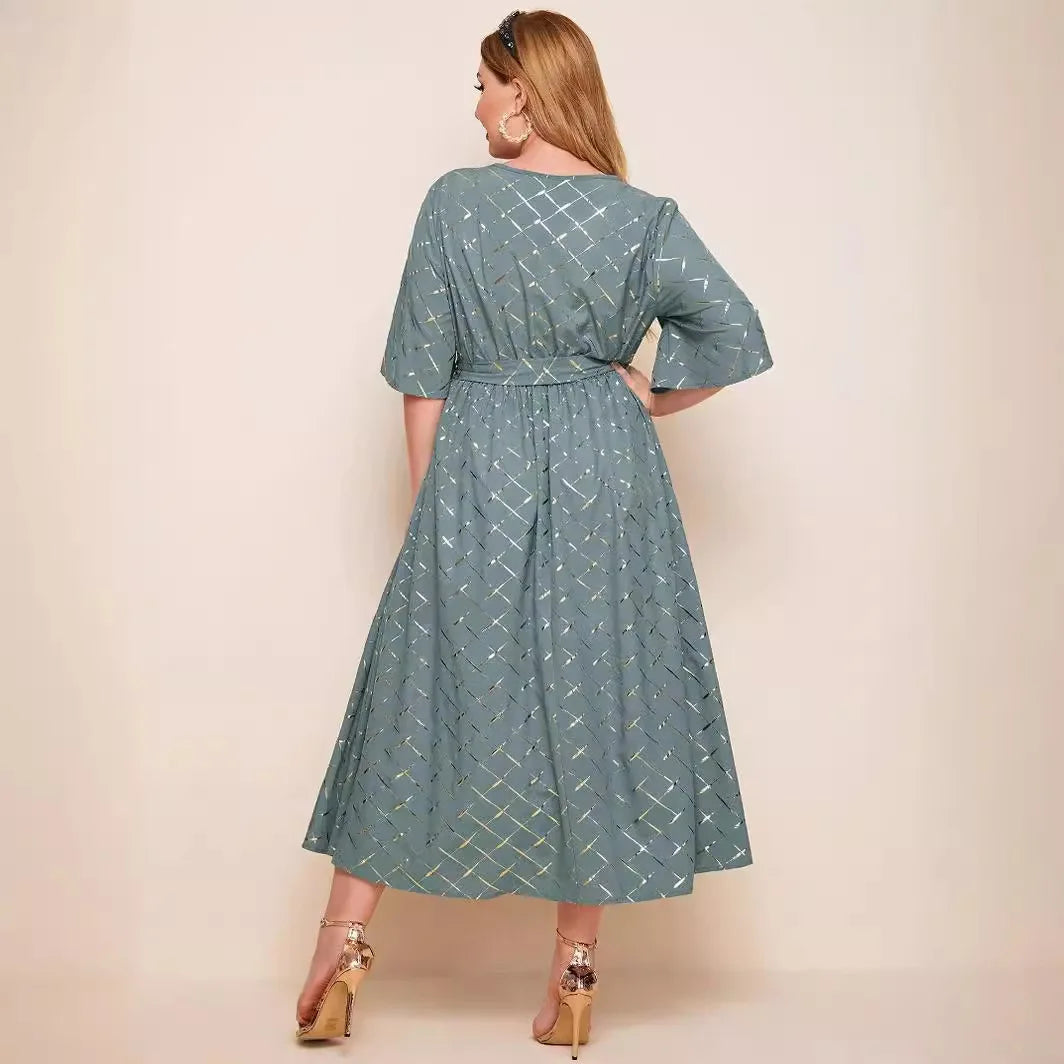 Sage Check Maxi Dress 2
