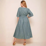 Sage Check Maxi Dress 2
