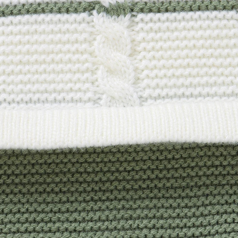 Footed Knit Baby Romper – Striped & Cosy Fit - Bianca Australia