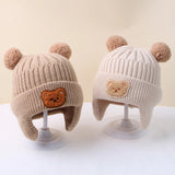Cartoon Bear Knit Hat – Ear Protection for Babies Bianca Australia