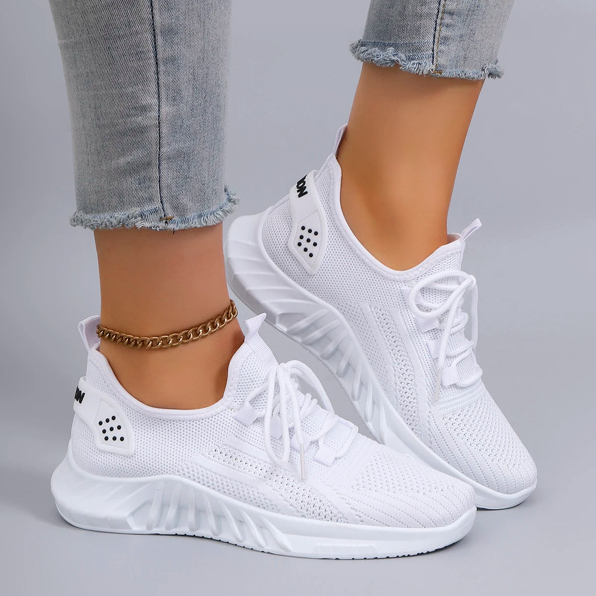 White Breathable Sneakers