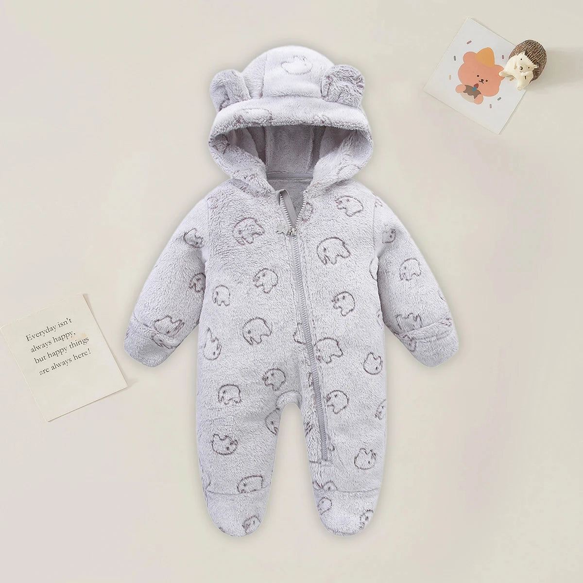 Flannel Baby Onesie – Warm & Cartoon-Style Bianca Australia