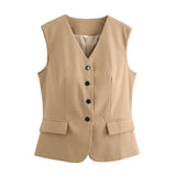 Elegant Women’s V-Neck Office Vest