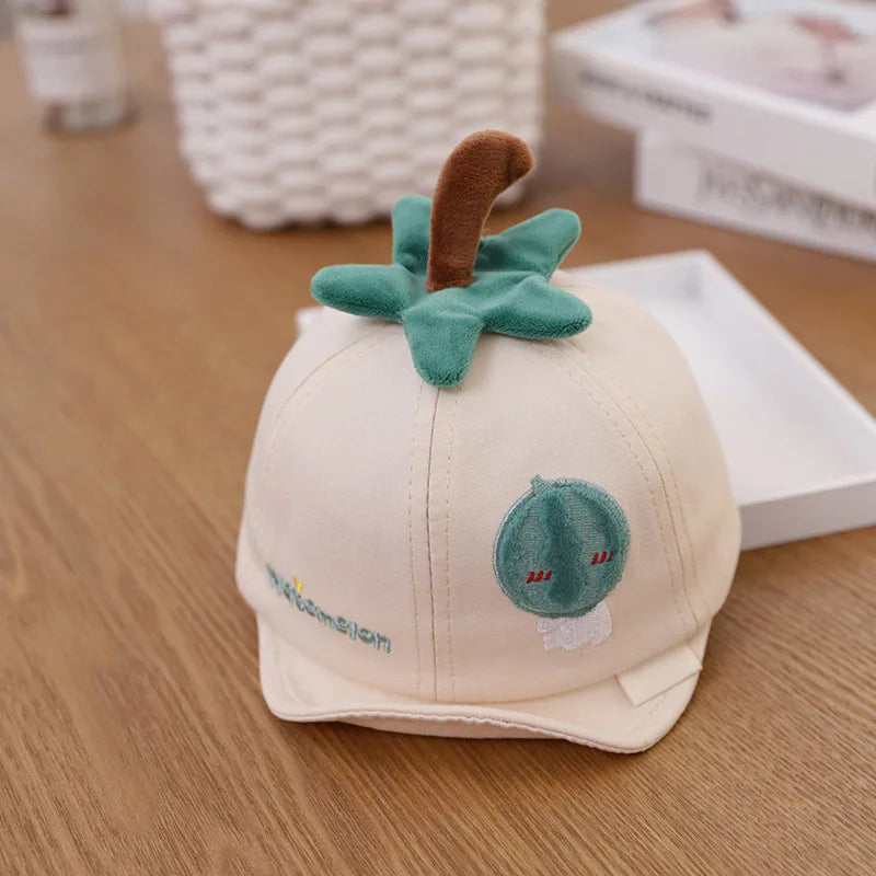 Fruit Embroidered Baby Cap – Summer Soft Brim Bianca Australia