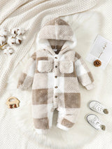 Plaid Hooded Baby Romper – Warm & Cosy Winter Bianca Australia