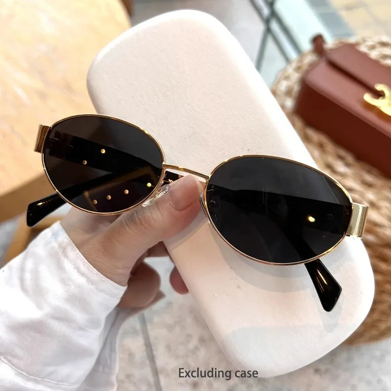 Trendy Oval Metal Sunglasses Workoutry