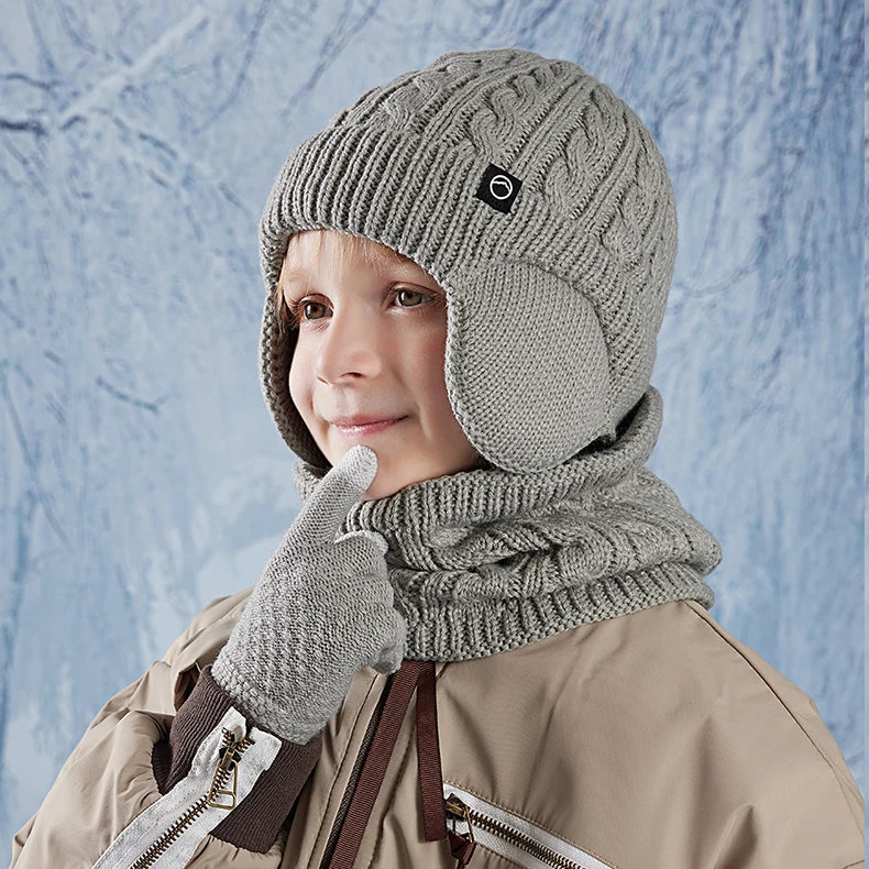 Warm Earflap Beanie Set – Boys & Girls 3-in-1 Bianca Australia