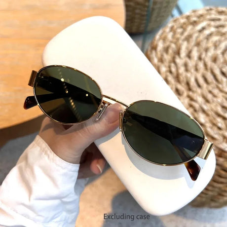 Trendy Oval Metal Sunglasses Workoutry