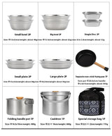 NOBANA&CLS Newset Outdoor Camping Stainless Steel 14P 22PCS Triple Stencorpel Set Camping Dinware Bowl Pot Set Household Pot Bianca Australia