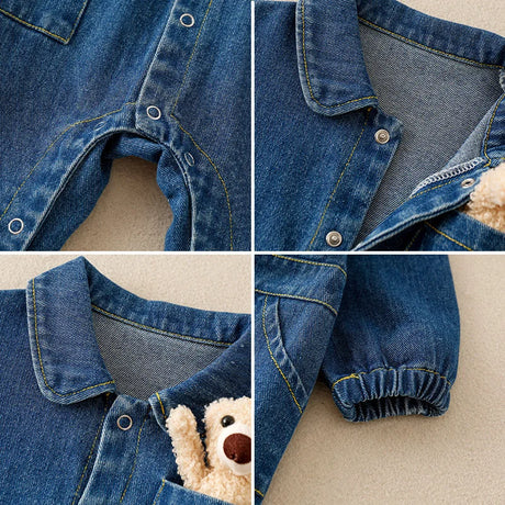 Bear Pocket Denim Romper - Bianca Australia