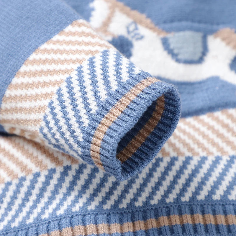 Blue Knit Baby Romper – Cosy & Unisex Style Bianca Australia