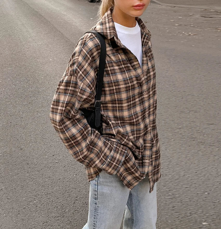 Vintage Plaid Long Sleeve Shirt
