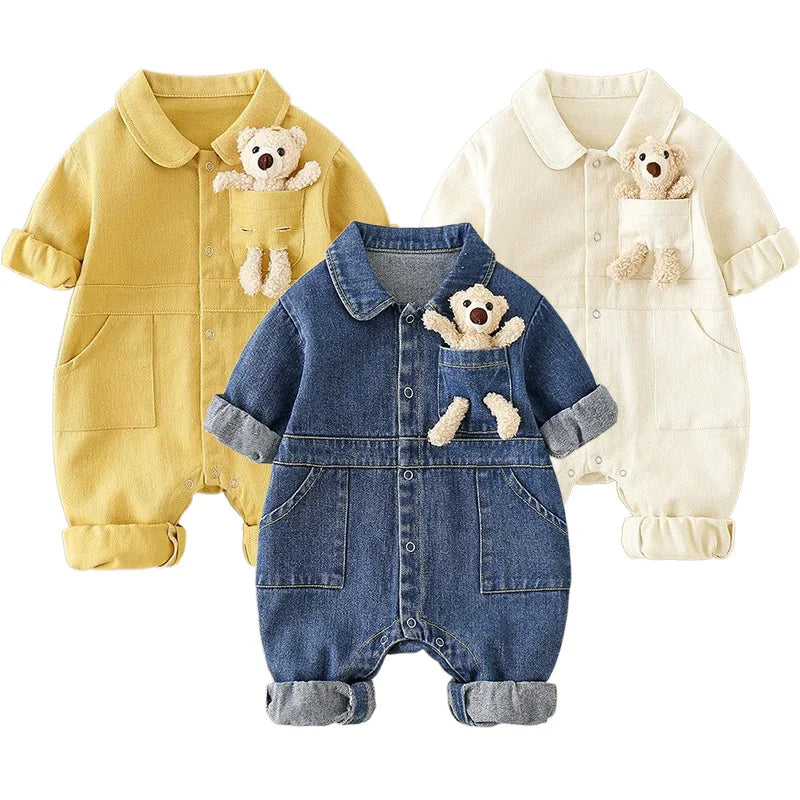 Bear Pocket Denim Romper - Bianca Australia