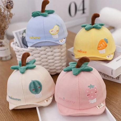 Fruit Embroidered Baby Cap – Summer Soft Brim Bianca Australia