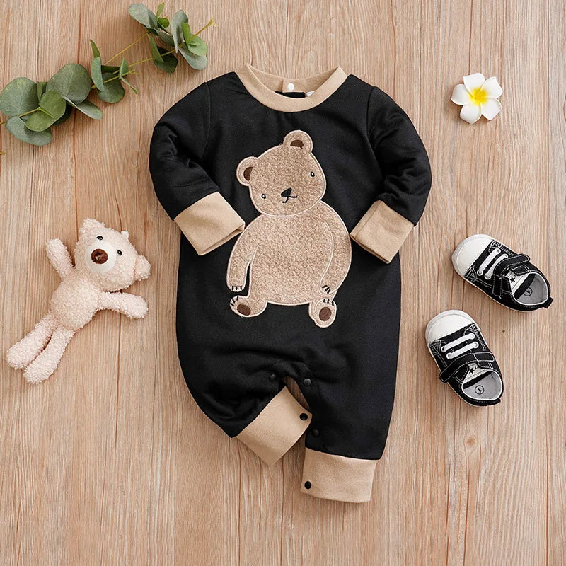 Teddy Bear Baby Romper – Soft & Embroidered Style Bianca Australia