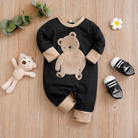 Teddy Bear Baby Romper – Soft & Embroidered Style Bianca Australia