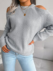 Isla | Off-Shoulder Knit Sweater in Solid Colour Bianca Australia