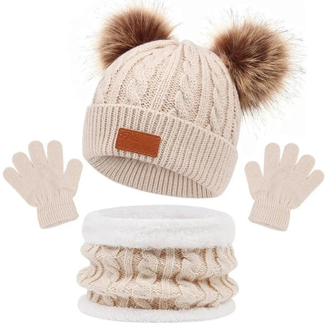 Baby Winter Knit Set – Hat, Scarf & Mittens Bianca Australia