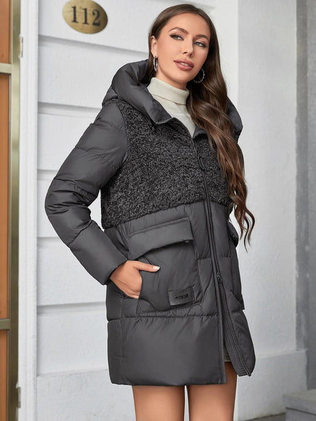 Jade | Short Plush Hooded Parka Bianca Australia