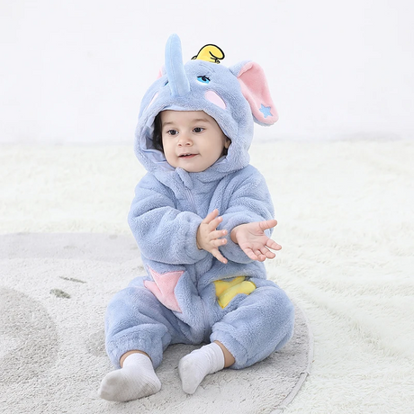 Baby Elephant Romper – Cute Zip-Up Hoodie Bianca Australia