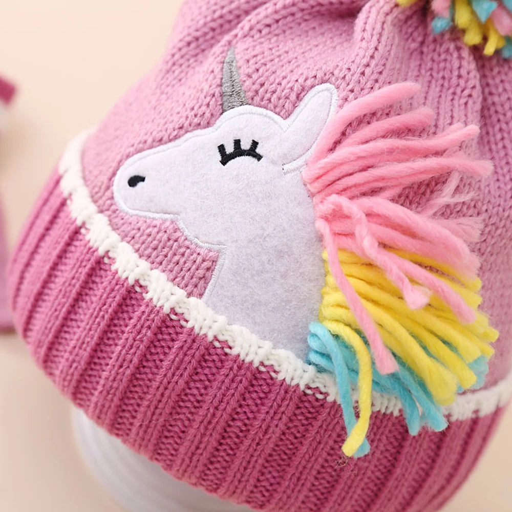 Girls’ Warm Unicorn Beanie & Gloves Set Bianca Australia