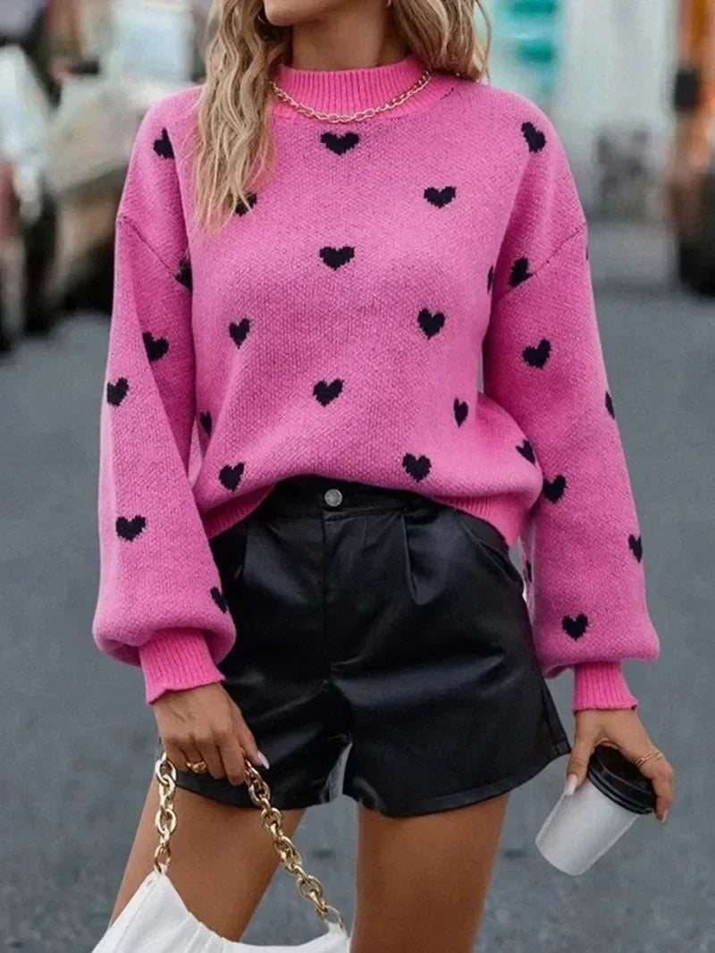 Greta | Kawaii Y2K Heart Embroidered Sweater Bianca Australia