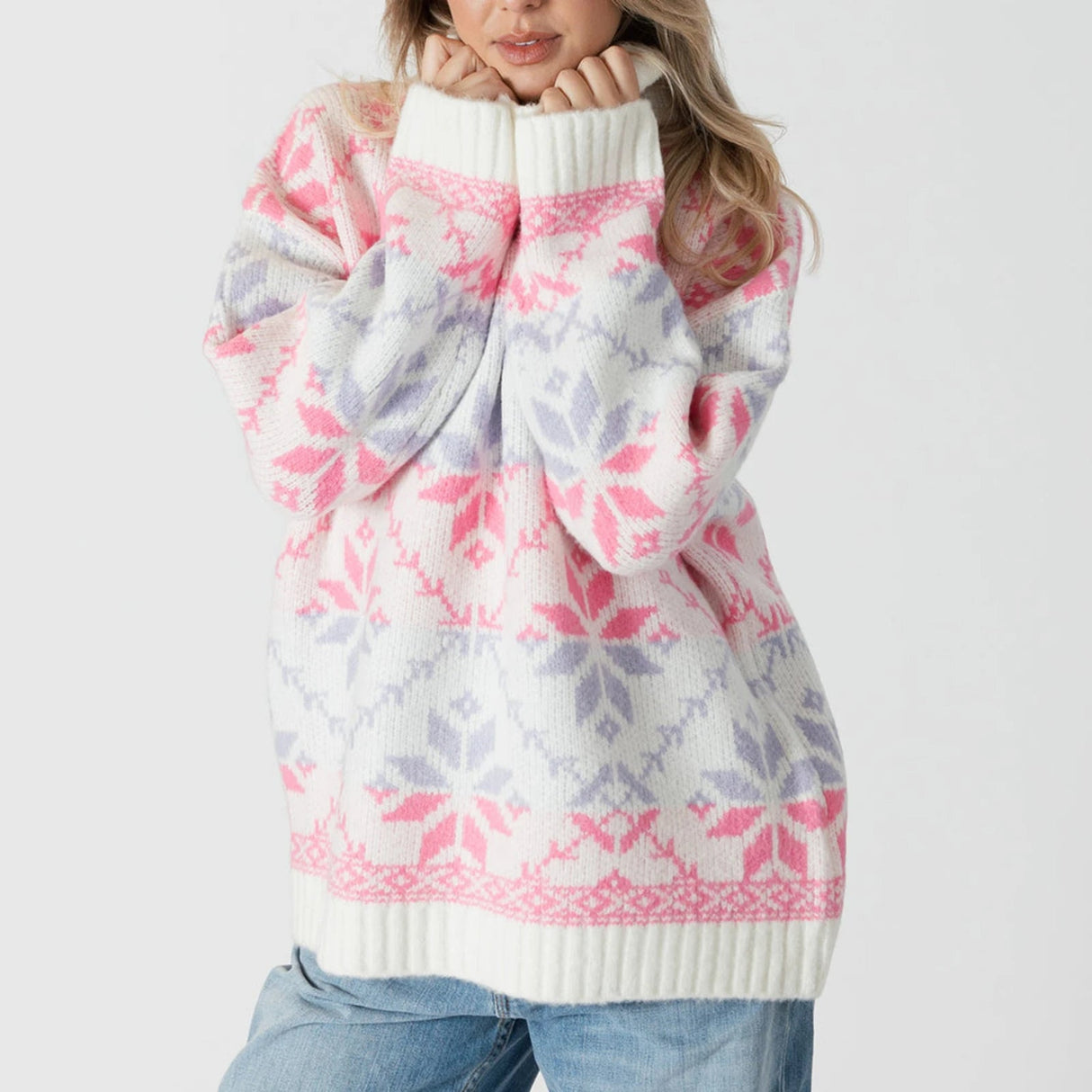 Tessa | Snowflake Turtleneck Christmas Knit Sweater Bianca Australia