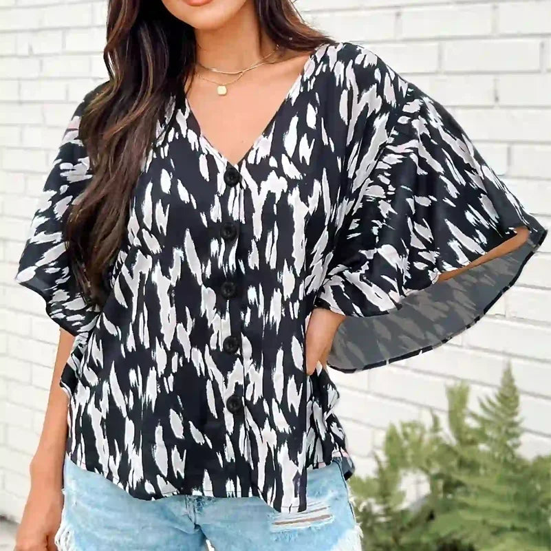 Plus Size Polka Dot V Neck Cardigan