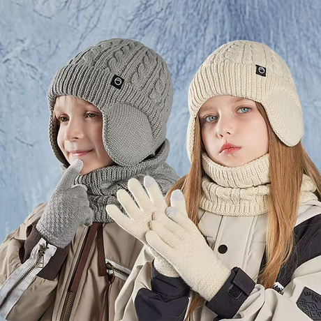 Warm Earflap Beanie Set – Boys & Girls 3-in-1 Bianca Australia