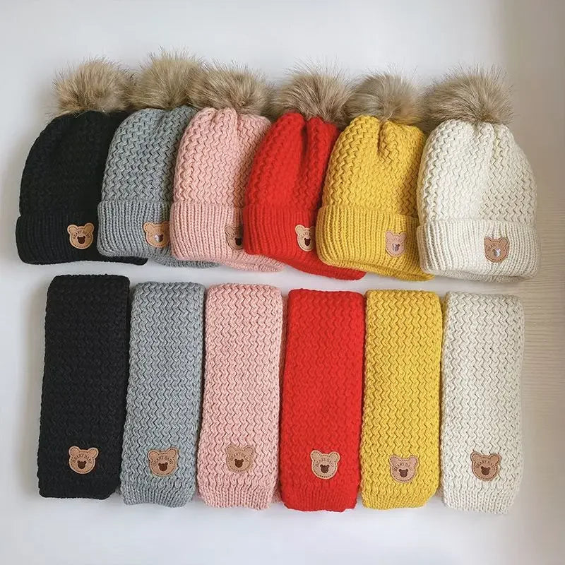 Kids’ Bear Knit Hat & Neck Warmer Bianca Australia