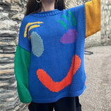 Uma | Boho Smiley Oversized Knit Sweater Bianca Australia