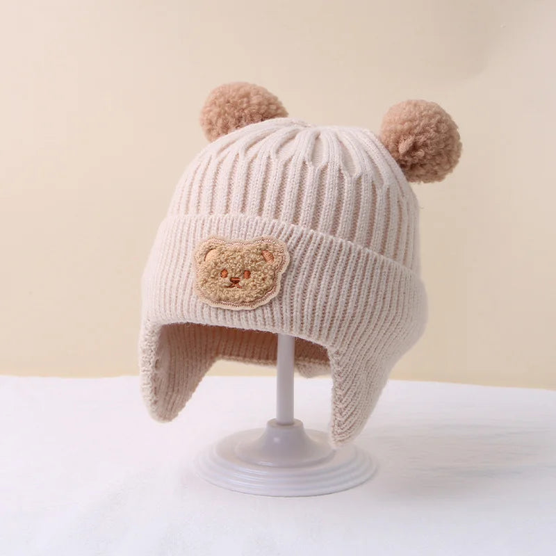 Cartoon Bear Knit Hat – Ear Protection for Babies Bianca Australia