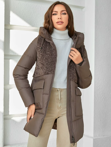 Jade | Short Plush Hooded Parka Bianca Australia