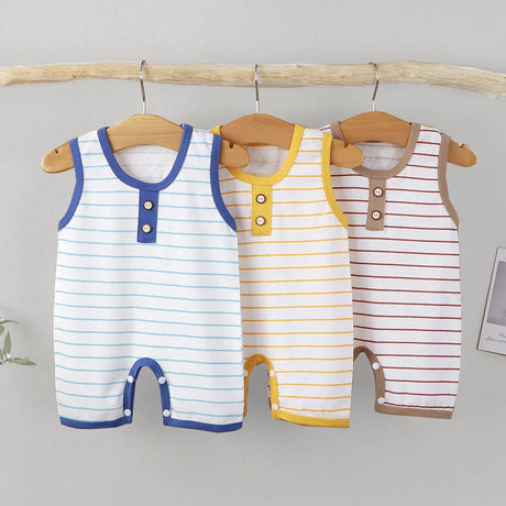 Sleeveless Cotton Baby Romper – Striped Summer Outfit