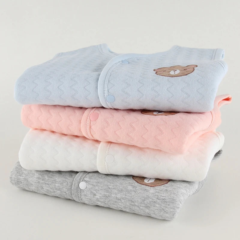 Soft Cotton Quilted Baby Vest with Bear Patch – Winter Warm 1