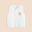 Soft Cotton Quilted Baby Vest with Bear Patch – Winter Warm White