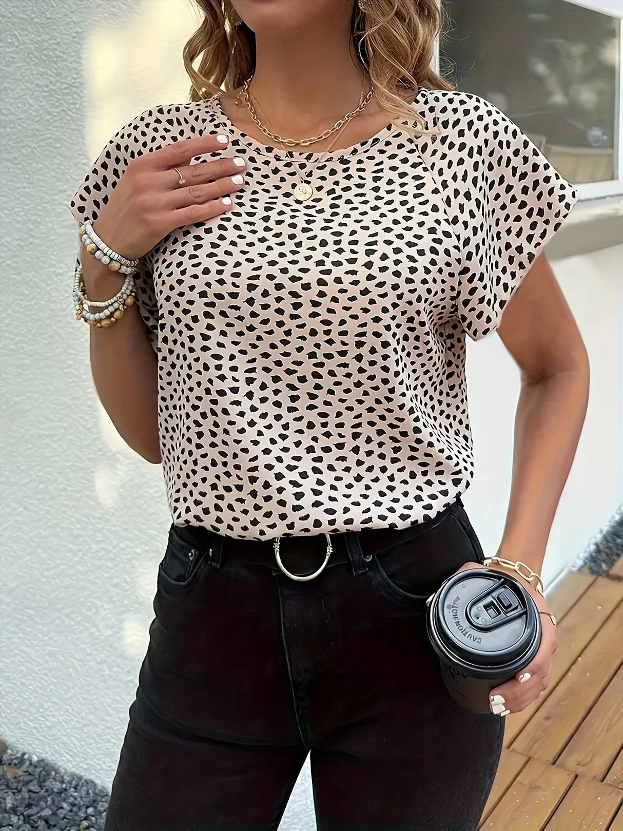 Spotted Butterfly Sleeve T-Shirt 1